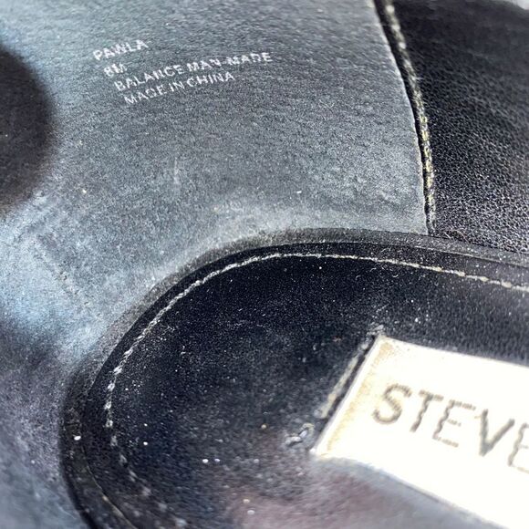 Steve Madden suede open toe heels black upper w/ brown heels sz 8 - Picture 5 of 9